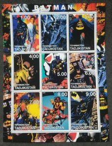 *FREE SHIP Tajikistan Batman 2001 Animation Cartoon Comic (sheetlet) MNH