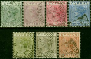 Cyprus 1882-86 Set of 7 SG16a-22 Fine Used