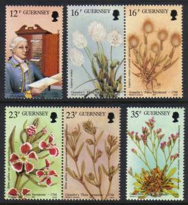 Guernsey # 394-9 mint Flowers; issued 1988