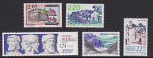 France   #2116-2120  MNH  1988  tourism