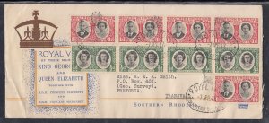 Southern Rhodesia Scott 65-6 Multiples FDC - 1947 Royal Tour