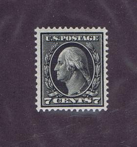 UNUSED SC407 MNH VF WASHINGTON 7c BLACK, 1914, CAT VAL $160.