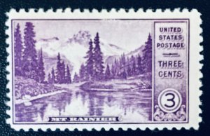 United States #742 3¢ National Parks - Mt Ranier MNH