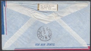 USA 1956 cover with nice franking to LAUTOKA, FIJI. ........................M109