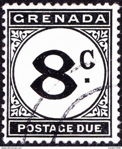 GRENADA 1952 QEII 8c Black Postage Due SGD18 FU