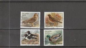 Iceland  Scott#  642-645  Used  (1987 Birds)