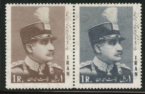 IRAN Scott 1415-1416 = 1416a Shah Pahlavi pair CV$7.50