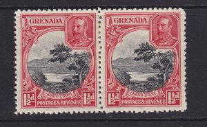 GRENADA,1934 KGV 1 1/2d. Black & Scarlet perf. 12 1/2, pair, lhm.