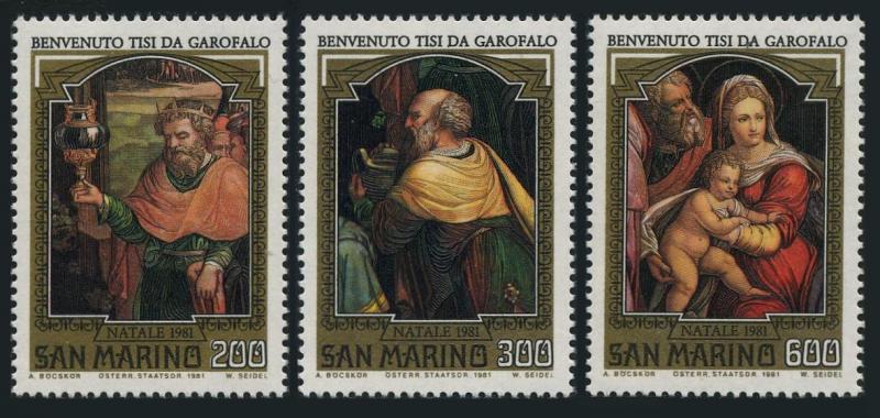 San Marino 1014-1016,MNH.Michel 1244-1246.Christmas 1981.Benvenuto Tisi Garofalo