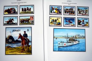 COLOR PRINTED JERSEY 2011-2020 STAMP ALBUM PAGES (135 illustrated pages)