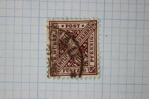 Germany Wurttemberg state sc#106 50pf red brown postally used  cv$1,750.00 