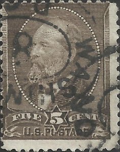 # 205 Yellow Brown Double Or Shifted Transfer Used James A. Garfield