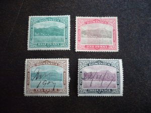 Stamps - Dominica - Scott# 35-37,39 - Used Part Set of 4 Stamps