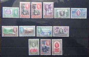 British Honduras 1938 - 47 set complete to $5 LMM SG150 - SG161 Cat £190