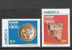 ECUADOR Sc 1227-8 NH issue of 1990 - ART