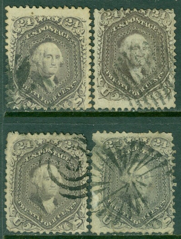 EDW1949SELL : USA 1862 Scott #70. 4 stamps. Used. Nice fronts. Catalog $1,200.00