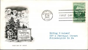 FDC 1952 SC #1011 Artmaster Cachet - Keystone, S. Dak - Single - J333