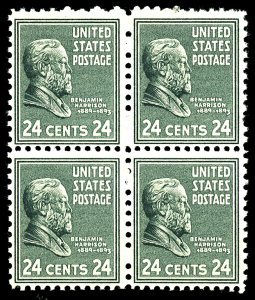 U.S. #828 MINT BLOCK OG NH