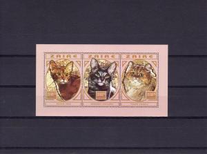 Zaire 1997 Cats 3 SS Perforated MNH Mi.# 1304Aa/1312Aa 