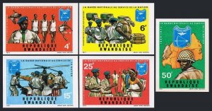 Rwanda 431-435 imperf,MNH.Mi 474B-478B. National Guard serving UN.Helicopter,Map