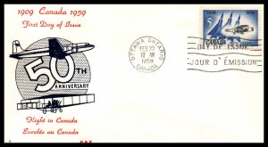 Canada 383 Powered Flight H & E Pencil FDC