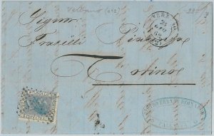 64134 - REGNO - STORIA POSTALE: Sass L26  su  BUSTA annullo NATANTE Verbano