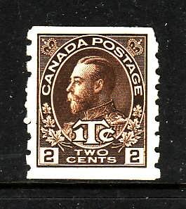 Canada-Sc#MR7-Unused 2c + 1c brown War Tax coil-og-hinge-1916-Cdn577-