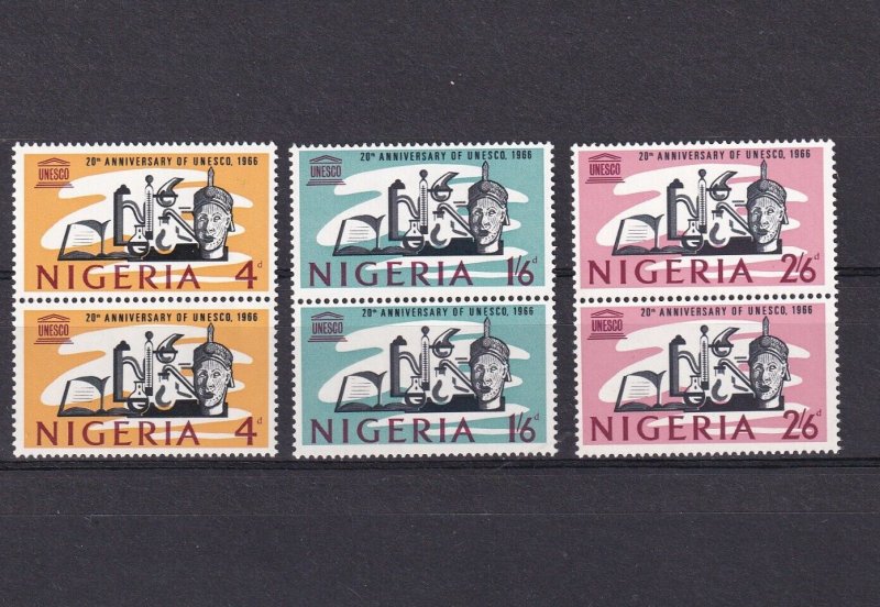SA11g Nigeria 1966 The 20th Anniversary of UNESCO mint pairs