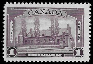 Canada 245   1938   one dollar  fvf mint - hinged