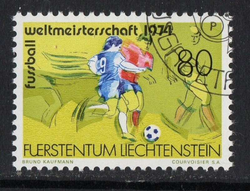 Thematic stamps LIECHTENSTEIN 1974 WORLD CUP FOOTBALL 593 used