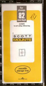 SCOTT MOUNTS - 82 mm X 240mm - 10 STRIPS - BLACK