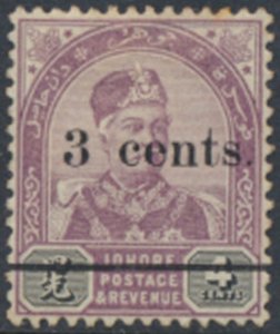Johore  Malaya  SC#  26 Used  surcharge    see details & scans