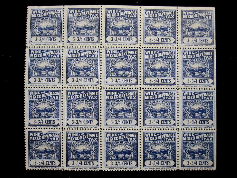 US/OHIO - # WL10 - BLOCK 20 - MNH - CAT VAL $20.50