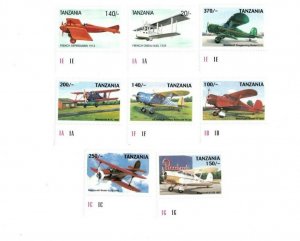 Tanzania 1999 - Airplanes - Set of 8 Stamps - MNH