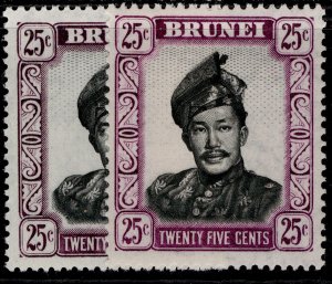 BRUNEI QEII SG109 + 109a, 25c SHADES, VLH MINT. Cat £14.