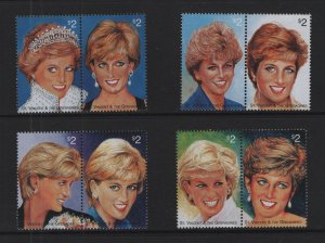 St. Vincent  #2496-2497  MNH  1997 portraits Diana in pairs
