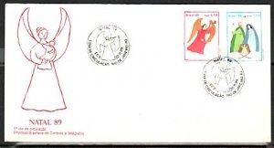 Brazil, Scott cat. 2215-2216. Christmas issue. First Day Cover. ^