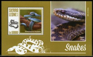 SIERRA LEONE 2019 SNAKES SOUVENIR SHEET  MINT NEVER HINGED