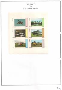 SCOTLAND - GRUNAY - 1982 - Bi-planes #2 - Imperf 6v Sheet  - MLH