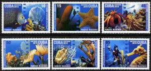 CUBA Sc# 5069-5074 UNDERWATER PHOTOGRAPHY marine life CPL SET of 6  2010 MNH