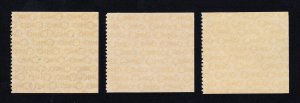 STATE OF OHIO SET OF 3 VENDOR RECEIPT TAX 30¢ 60¢ $3.00 REVENUE STAMPS MNH-OG