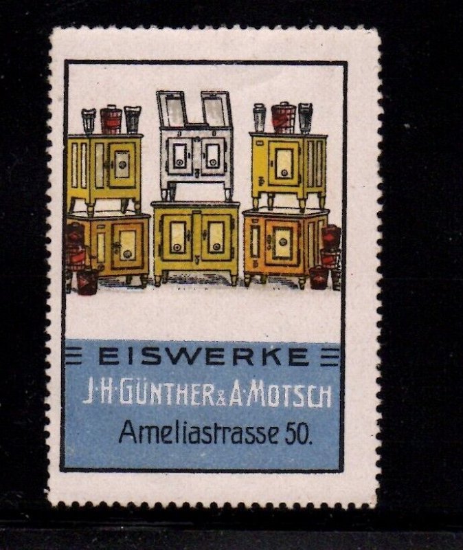 German Advertising Stamp- Ice Products Eiswerke J.H. Günther - Ice Boxes