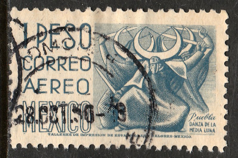 MEXICO C195, $1P 1950 Definitive wmk 279 Used. F-VF. (946)