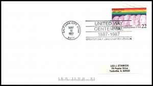 US Centennial United Way 1987 Salt Lake City,UT Cancel Cover