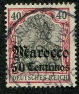 German Offices Morocco SC# 26 o/p'd 50 Centiens on Germany 40pf Used