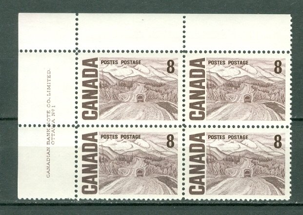 CANADA 1967 HIGHWAY  #461...UL CORNER PLATE 1... DEXT. GUM ...MNH...$5.00