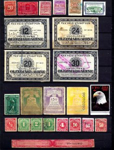 JASTAMPS :Mixed Lot of 23  Used & MNH U.S. Revenue stamps No duplications
