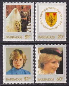 Barbados 585-588 Princess Diana MNH VF