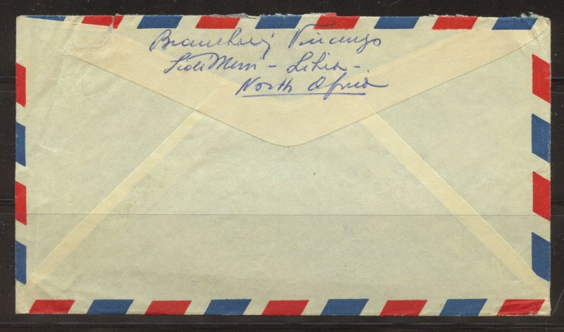 Great Britain-E.A.F.-Tripolitania Scott 17,21,23 on Air Mail cover from Libya