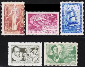 Argentina Scott 565-69 F to VF mint OG NH, except Sc 568 is LH.